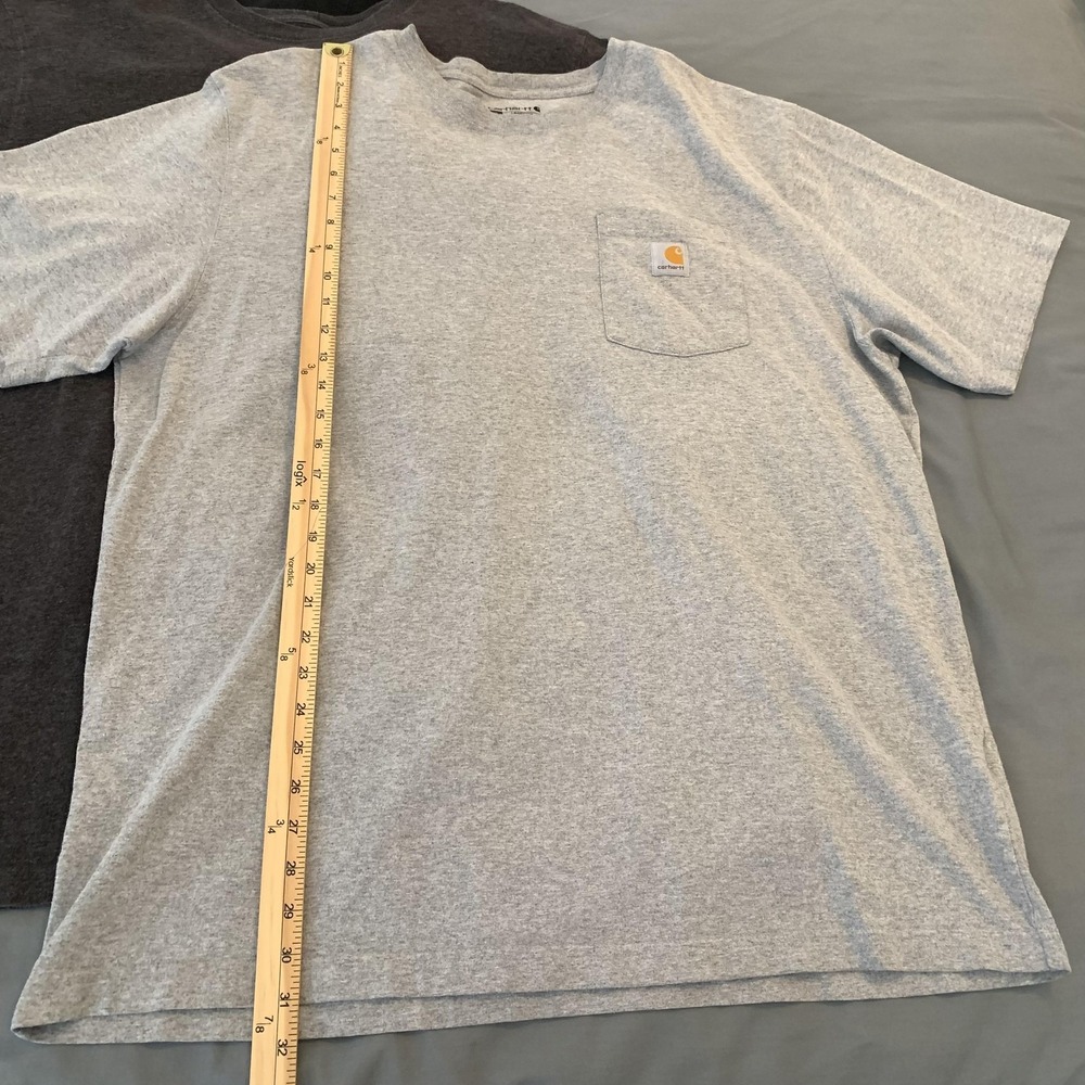 Carhartt Shirt Lot Of 3 Mens XLT Gray Black Pocket Workwear K87 Tagless Tee - Picture 6 of 16